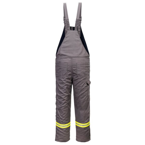 FR422 - Bizflame Work Insulated FR Bib Overall Gray - Image 3