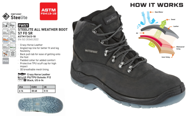 FW57 - Steelite All Weather Boot S7 FO SR Black - Image 2