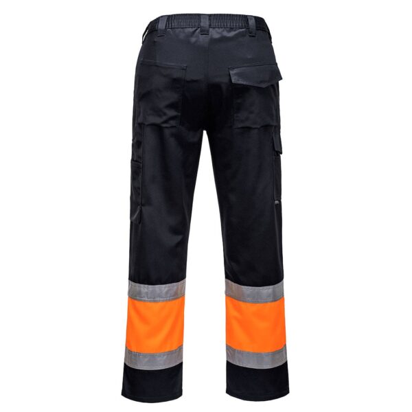 L049 - Lightweight Hi-Vis Two Tone Combat Pants Orange/Black