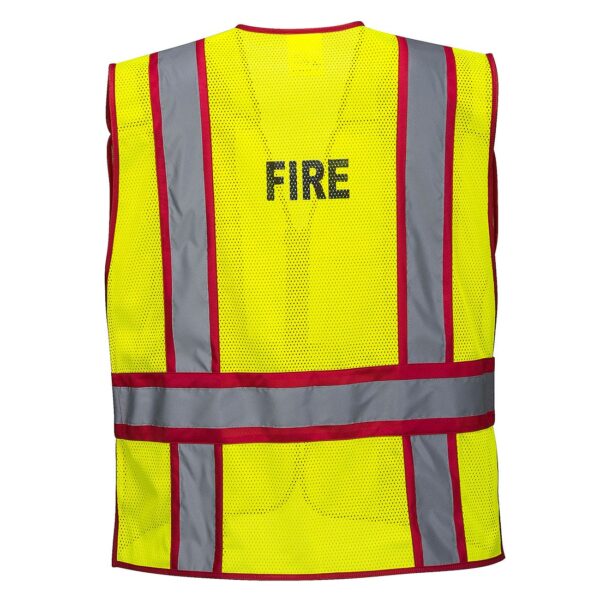 US387 - Hi-Vis Public Safety Vest Yellow/Red - Image 3