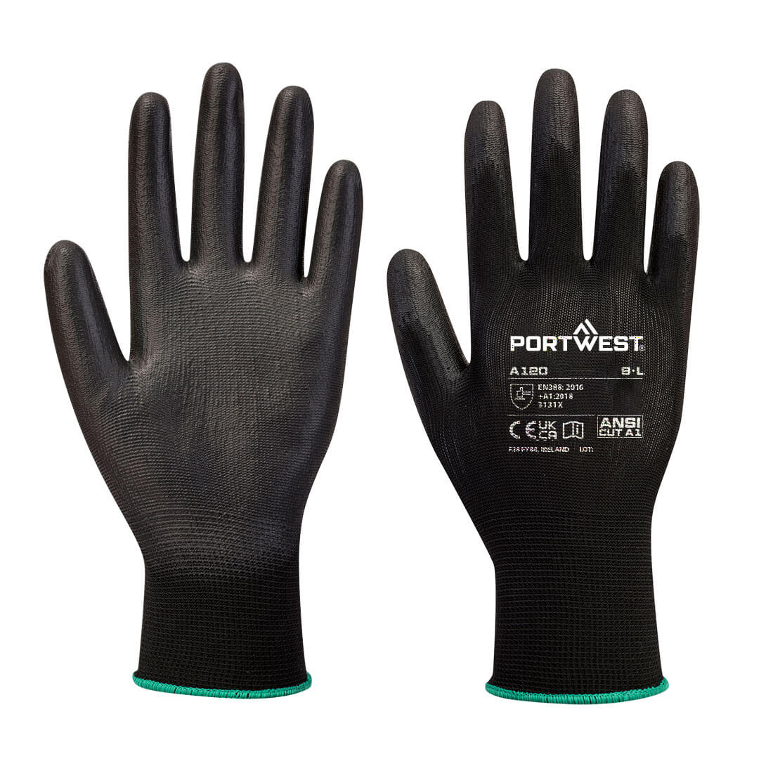 A120 - Grip 13 PU Palm Glove Black