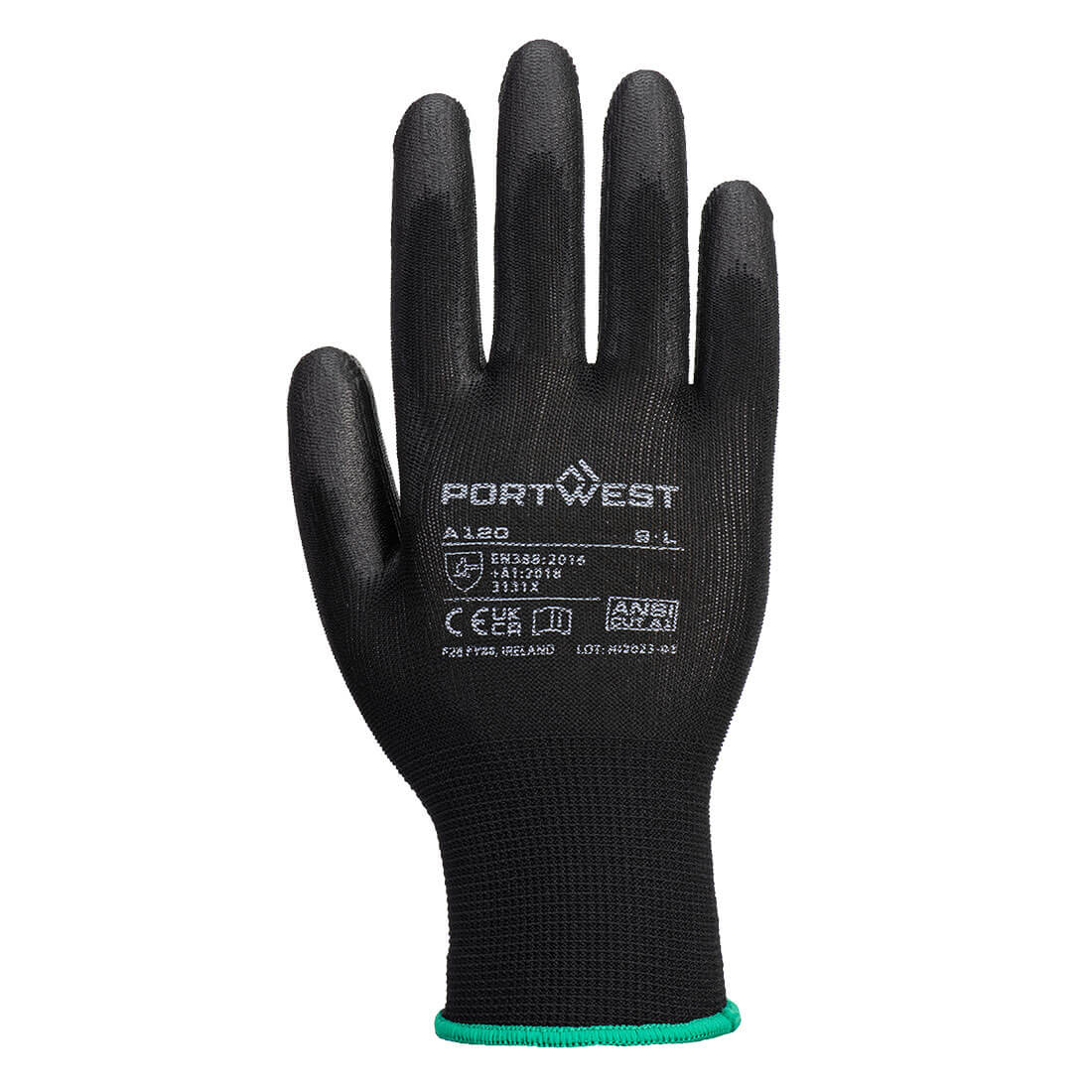 A120 - Grip 13 PU Palm Glove Black - Image 3
