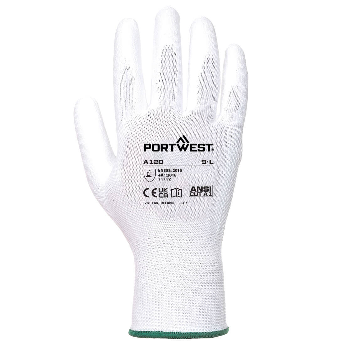 A120 - Grip 13 PU Palm Glove White