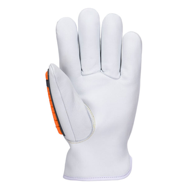 A748 - Impact Goat Leather Thermal Cut Glove A6 White - Image 3