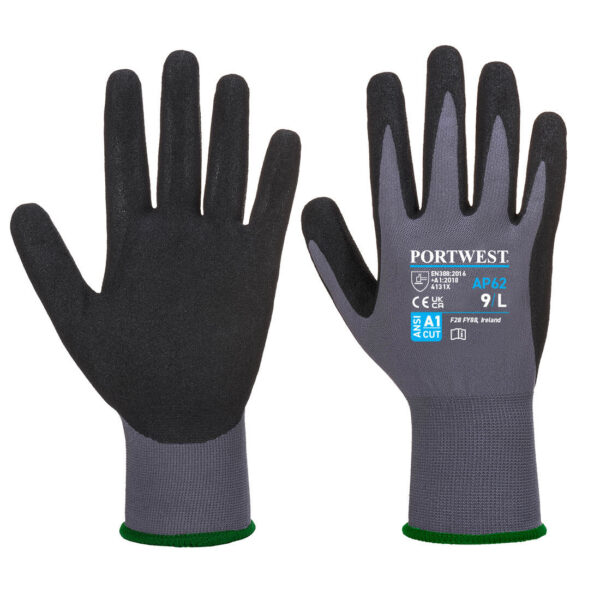 AP62 - Grip 15 Nitrile Sandy Aqua Glove Gray/Black