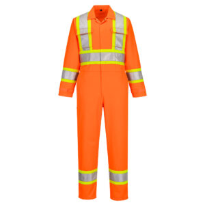 CA999 Orange Hi-Vis X Back Coverall