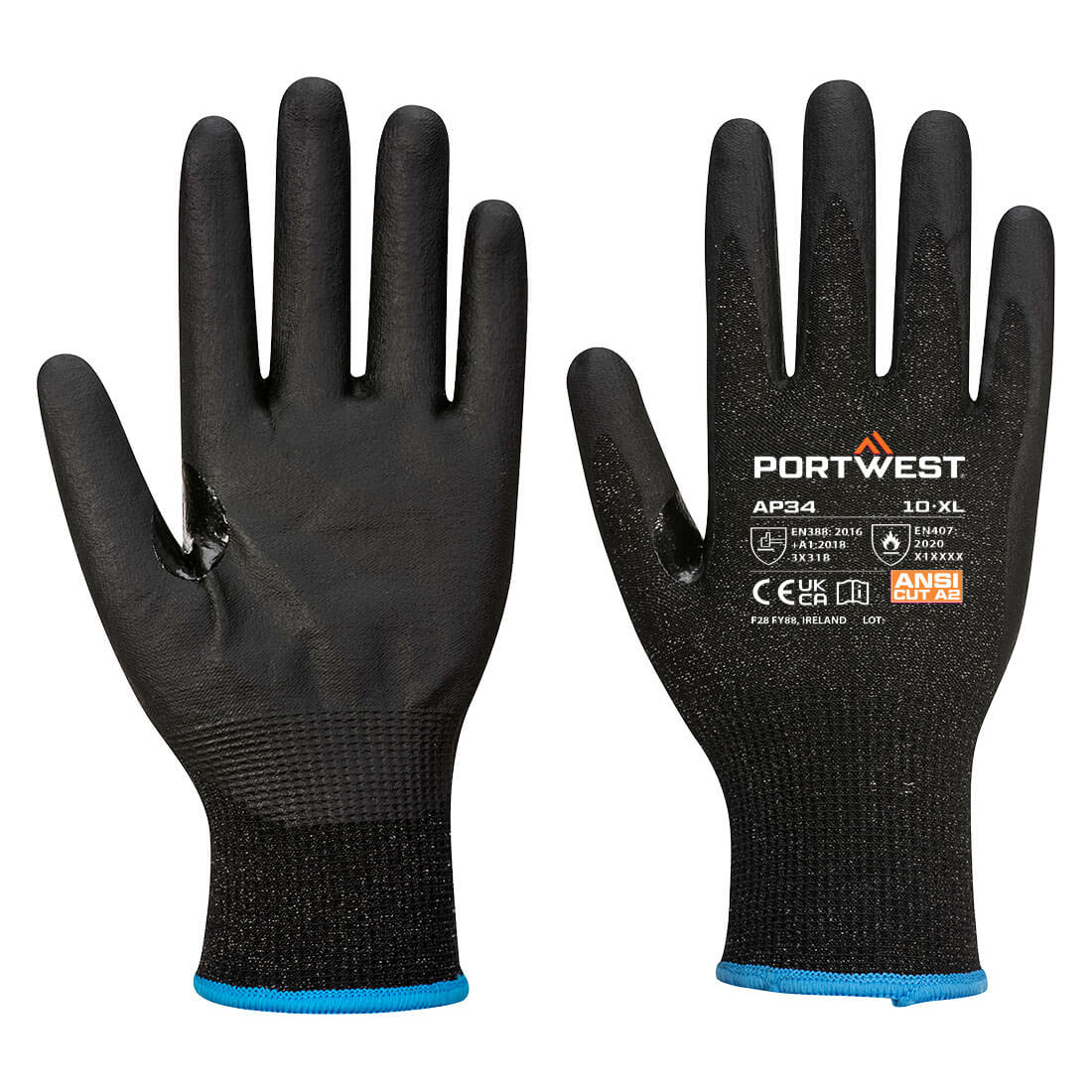 AP34 - LR15 Nitrile Foam Touchscreen Glove A2 (Pk12) Black - Image 2