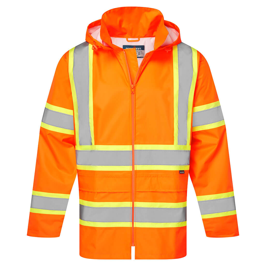CA400 - Hi-Vis X Back Contrast Tape Rain Jacket Orange