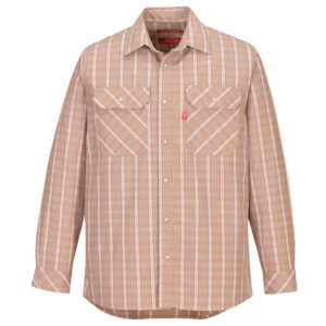 UFR97 - Bizflame 88/12 FR Plaid Shirt Khaki