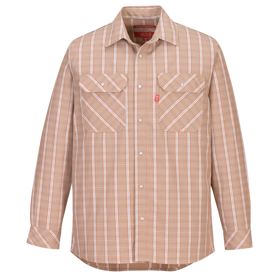 UFR97 - Bizflame 88/12 FR Plaid Shirt Khaki