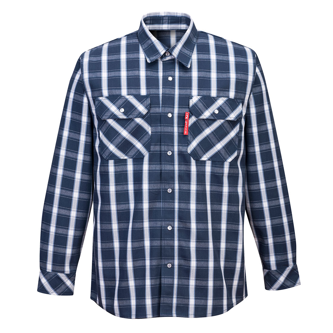 UFR97 - Bizflame 88/12 FR Plaid Shirt Navy