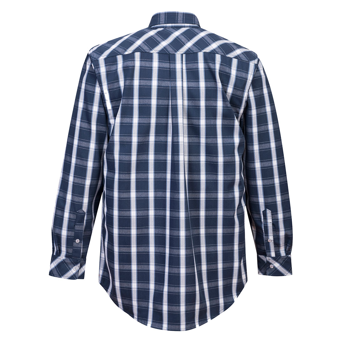 UFR97 - Bizflame 88/12 FR Plaid Shirt Navy - Image 2