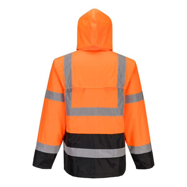 UH443 - Hi-Vis Contrast Rain Traffic Jacket Orange/Black - Image 3
