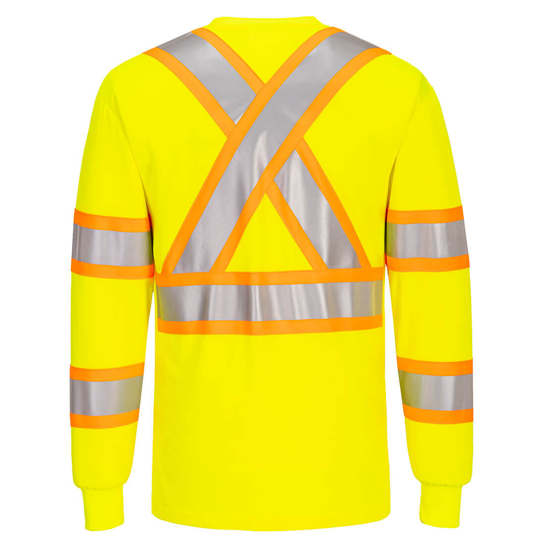Portwest CA111 - Hi-Vis X Back Contrast Tape T-Shirt L/S Yellow - Image 3