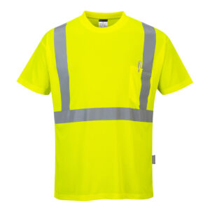 Portwest S190 - Hi-Vis Pocket T-Shirt S/S Yellow Tall