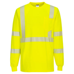 Portwest S195 - Hi-Vis Segmented Tape T-Shirt L/S Yellow