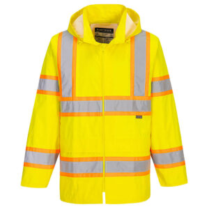Portwest UH400 - Hi-Vis Contrast Tape Rain Traffic Jacket Yellow