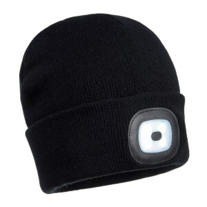 B029 - Beanie LED Head Lamp USB Rechargeable Black