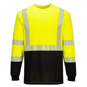 Portwest FR709 - Modaflame Knit Hi-Vis Two Tone FR Crew Yellow/Black