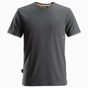 Dark gray short-sleeve T-shirt with a chest pocket on the left side.