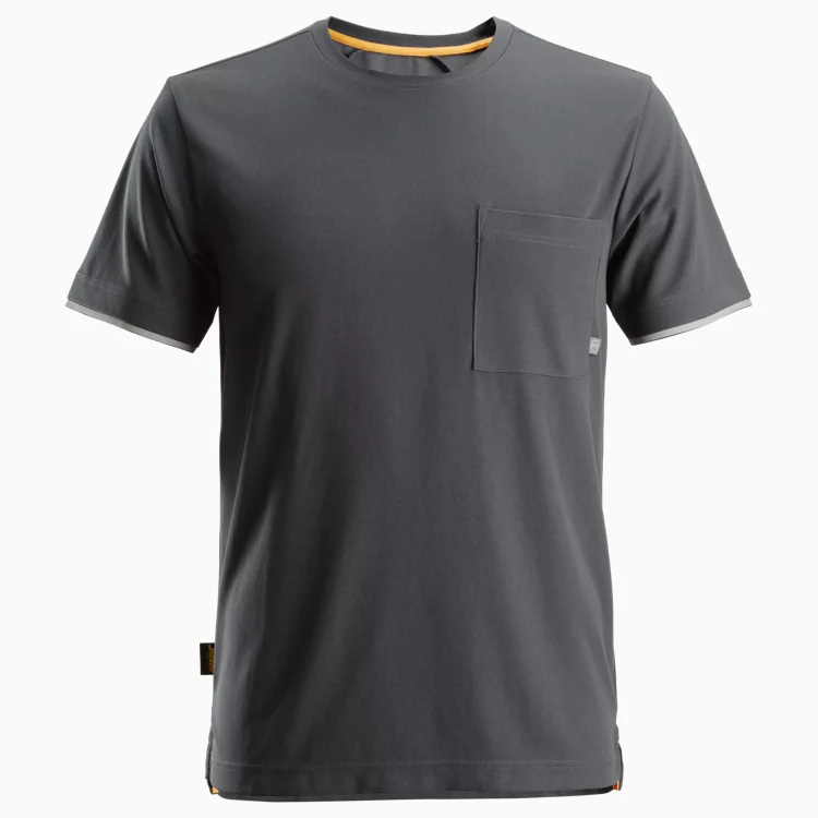 Dark gray short-sleeve T-shirt with a chest pocket on the left side.