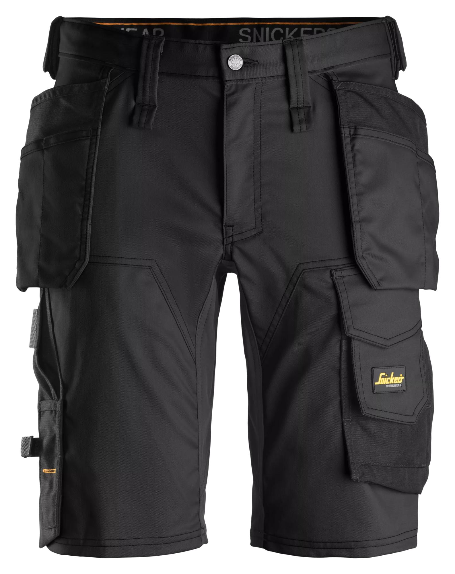 Snickers® 6141-0404 Stretch Shorts Holster Pockets – Black/Black