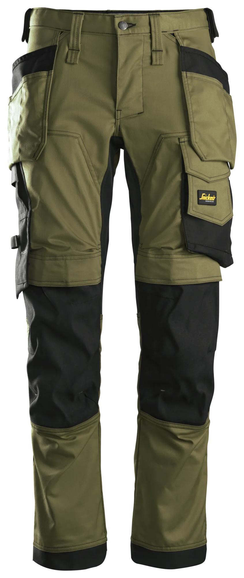 Snickers® 6241-3104 Stretch Pants Holster Pockets – Khaki green/Black