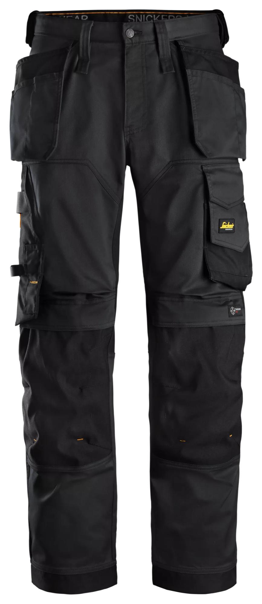 Snickers® 6251-0404 Stretch Relaxed fit Work Pants Holster Pockets – Black/Black