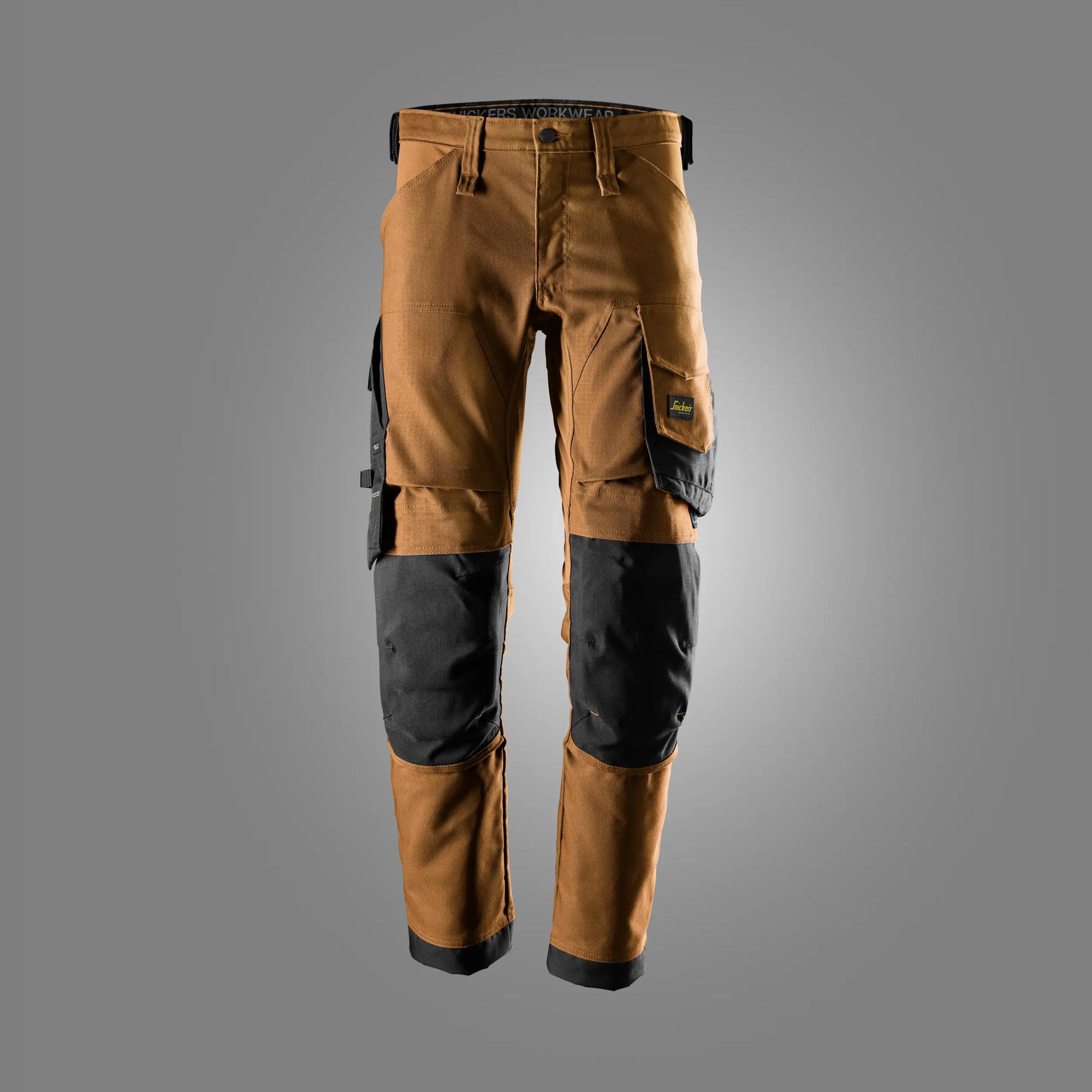 Snickers® 6344-1204 Canvas Stretch Pants – Brown/Black