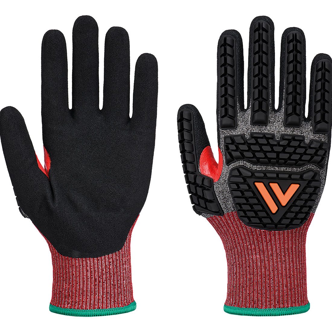 Portwest A732 CS Impact F18 Nitrile Sandy Glove A6 – Gray/Black | TECHACS - Image 2